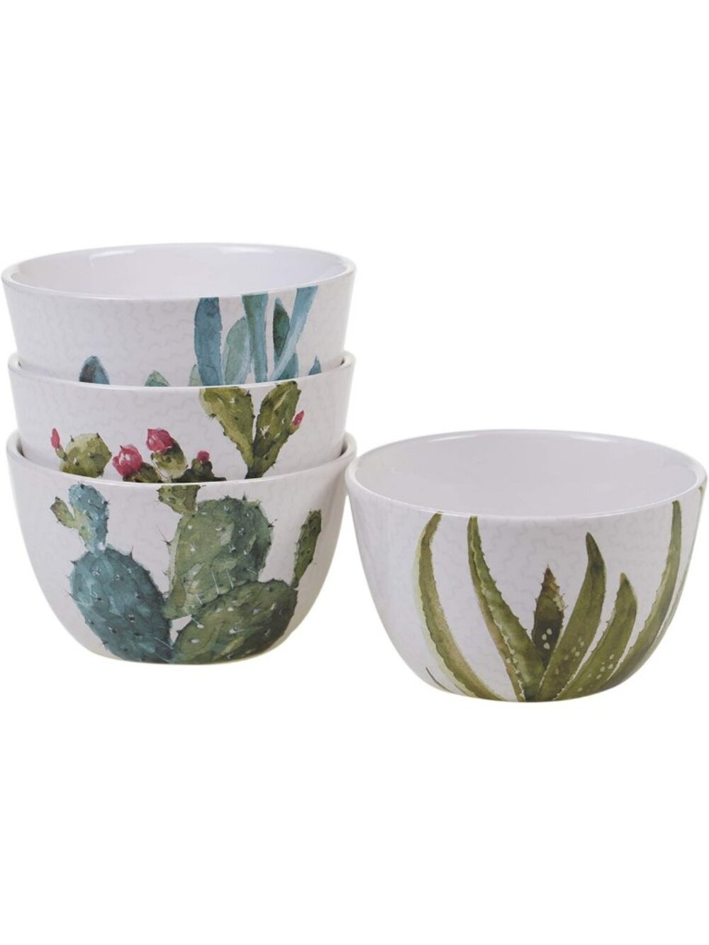 Handcrafted Ceramic Ice Cream Bowls Set of 4 - 22 oz Cactus Art Dessert